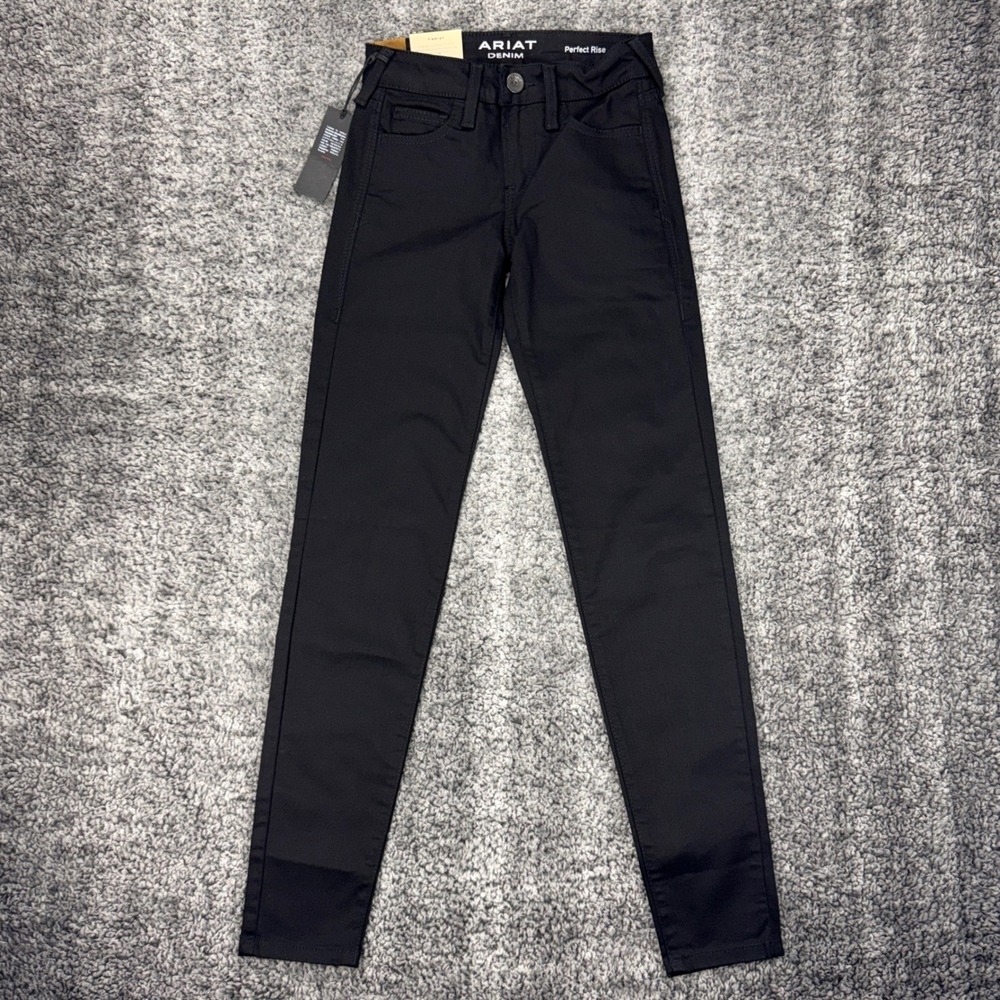 NEW Ariat Forever Black Women's 24R Skinny Perfect Rise Jeans Fadeless Denim - Picture 2 of 11